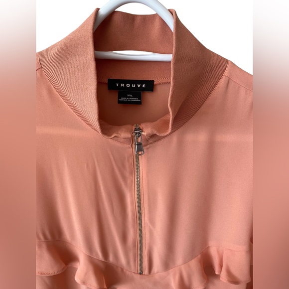 TROUVE Coral sheer ruffle blouse XXL - Picture 3 of 6
